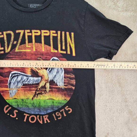 Led Zeppelin US Tour 1975 Icarus T Shirt Unisex Size M Black Short Sleeve Tee - Picture 6 of 10